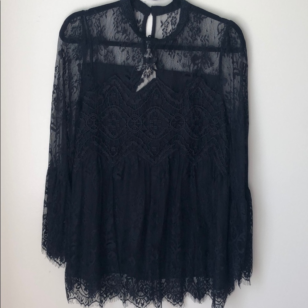 NWT Black Lace Blouse